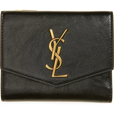 Saint Laurent Cassandre Uptown Leather French Wallet