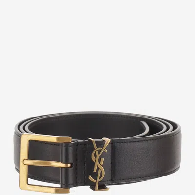 Saint Laurent Cassandre Vadim Belt In Black