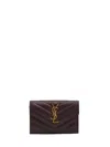 Saint Laurent Cassandre Wallet In Brown