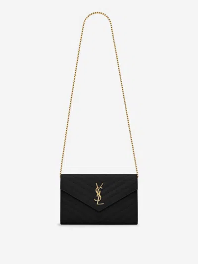 Saint Laurent Cassandre Wallet Bag In Black
