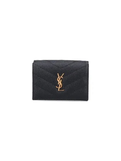 Saint Laurent "cassandre" Wallet In Black