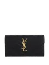 Saint Laurent Cassandre Wallet In Black