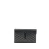 Saint Laurent Cassandre Wallet In Black