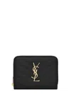 Saint Laurent Cassandre Wallet In Black