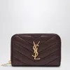 Saint Laurent Cassandre Wallet In Cabernet In Brown