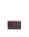 Saint Laurent Cassandre Wallet On Chain Bag In Brown