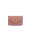 Saint Laurent Cassandre Wallet In Pink