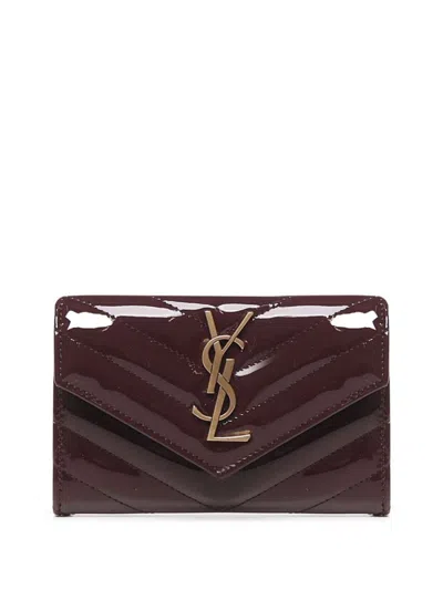 Saint Laurent Mini Envelope Wallet In Multicolor
