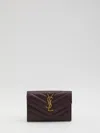 Saint Laurent Cassandre Wallet In Brown