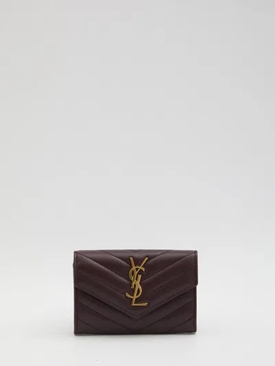 Saint Laurent Cassandre Wallet In Red