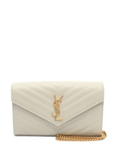 Pre-owned Saint Laurent Cassandre Wallet In White