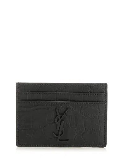 Saint Laurent Cassandre Wallets Black In Brown