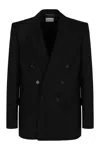 Saint Laurent Cassandre Wool Blazer In Black