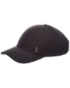 Saint Laurent Cassandre Wool-blend Baseball Cap In Black