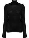 Saint Laurent Cassandre Wool Turtleneck Sweater Clothing In Black