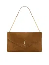 Saint Laurent Cassandre Xxl Clutch On Chain In Suede In Multi