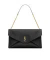 Saint Laurent Cassandre Xxl Envelope Pouch On Chain In Lambskin In Black