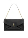 Saint Laurent Cassandre Xxl Envelope Pouch On Chain In Lambskin Bags In Black