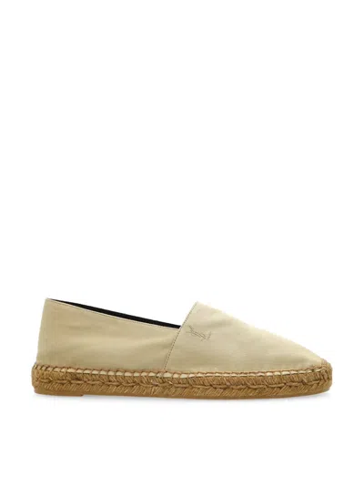 Saint Laurent Cassandre Ysl Logo Espadrilles In Neutral