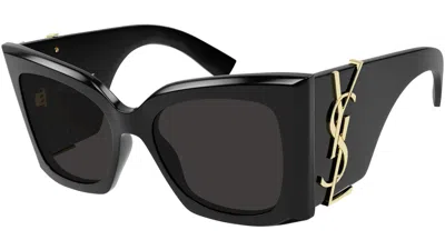 Pre-owned Saint Laurent Cassandre Ysl Logo Sl M119 Blaze Square Sunglasses Black/brown