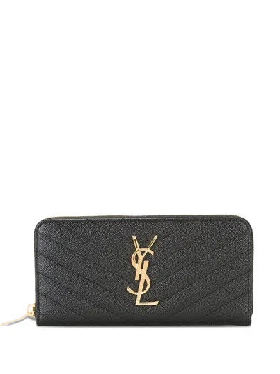 Saint Laurent Women Cassandre Leather Continental Wallet In Multicolor