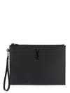 Saint Laurent Cassandre Zipped Pouch In Black