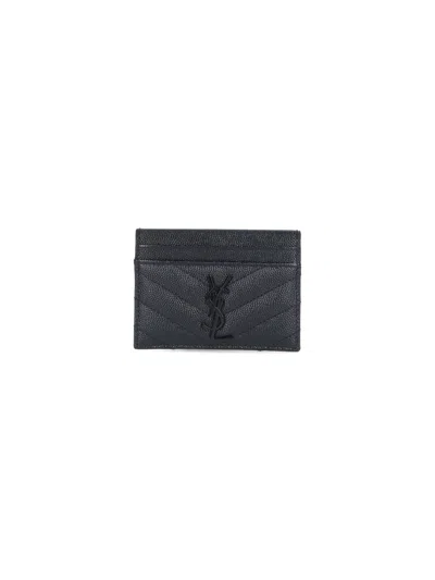 Saint Laurent 'cassandre' Card Holder In Black