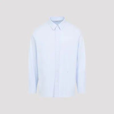 Saint Laurent Cassandre-detail Oxford Shirt In Blue