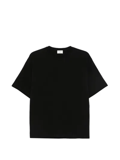 Saint Laurent Cassandre-embroidered T-shirt In Black