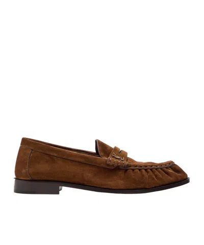 Saint Laurent Casual Flat Loafers In Brown