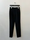 Saint Laurent Pleated Grain De Poudre Wool Straight-leg Pants In Black