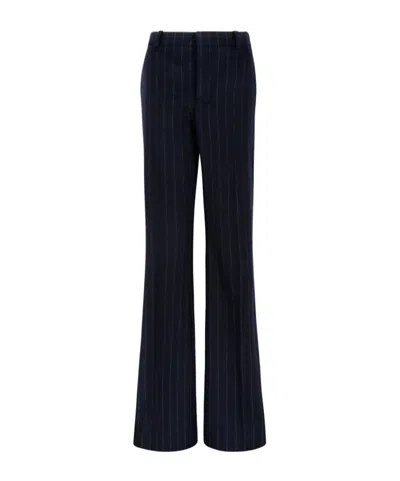Saint Laurent Casual Trousers With Belt Loops In Blue