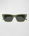 Saint Laurent Cat-eye Acetate Sunglasses In Green