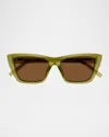 Saint Laurent Cat-eye Acetate Sunglasses In Green
