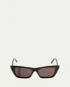 Saint Laurent Cat Eye Frame Logo Sided Sunglasses In Black