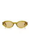 Saint Laurent Cat-eye Acetate Sunglasses In Green