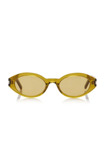 Saint Laurent Cat-eye Acetate Sunglasses In Green