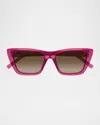 Saint Laurent Cat-eye Acetate Sunglasses In Pink