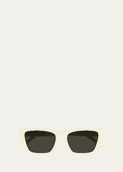 Saint Laurent Cat-eye Acetate Sunglasses In White