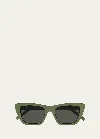Saint Laurent Cat-eye Acetate Sunglasses In Green