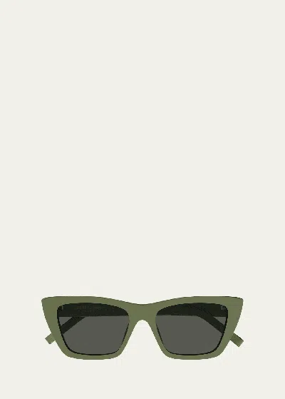 Saint Laurent Cat-eye Acetate Sunglasses In Green