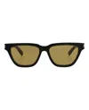 Saint Laurent Square-frame Acetate Sunglasses With Saddle Nose Bridge In Black