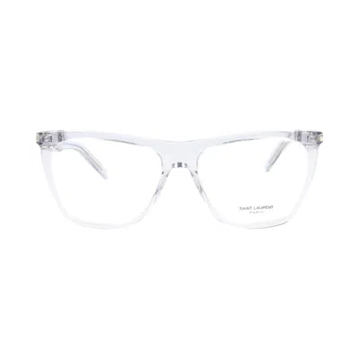 Pre-owned Saint Laurent Cat Eye Frame Eyeglasses 'grey' In Gray