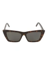 Saint Laurent Brown Sl 276 Mica Sunglasses In Havana/grey