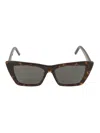 Saint Laurent Brown Sl 276 Mica Sunglasses In Havana/grey