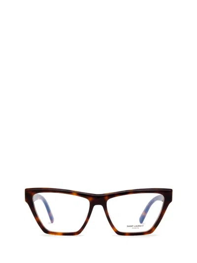 Saint Laurent Cat-eye Frame Glasses In Brown