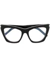 Saint Laurent Cat-eye Frame Glasses In Black