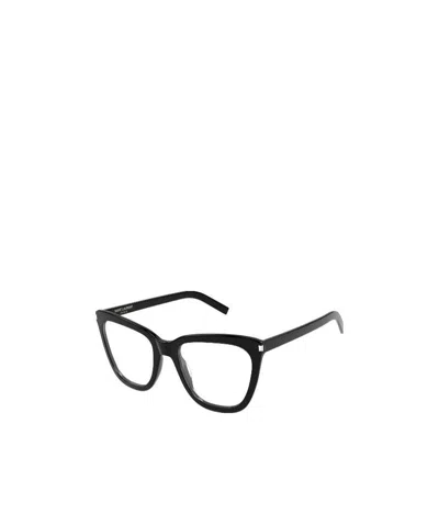 Saint Laurent Cat-eye Frame Glasses In Black