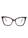 Saint Laurent Square Frame Glasses In Braun
