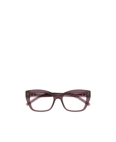 Saint Laurent Cat-eye Frame Glasses In Gray